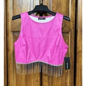 Liz and Sara crop Top with shiny dangling beads